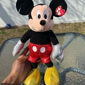 Used TY sparkle Disney Mickey Mouse 13” Sparkle Disney Plush Collectable